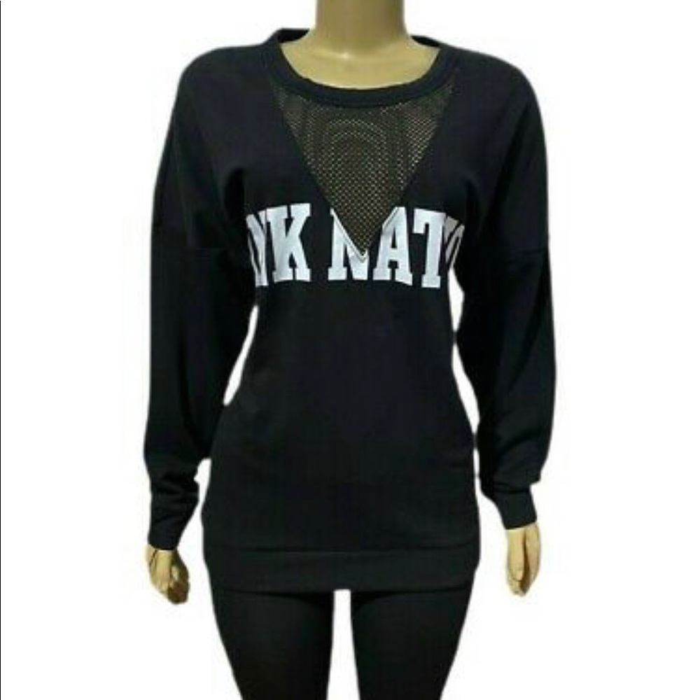 PINK Nation Black Logo Long Sleeve Pullover